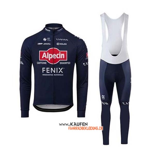 Alpecin Fenix Langarmtrikot 2020 und Lange Tragerhose Blau Rot